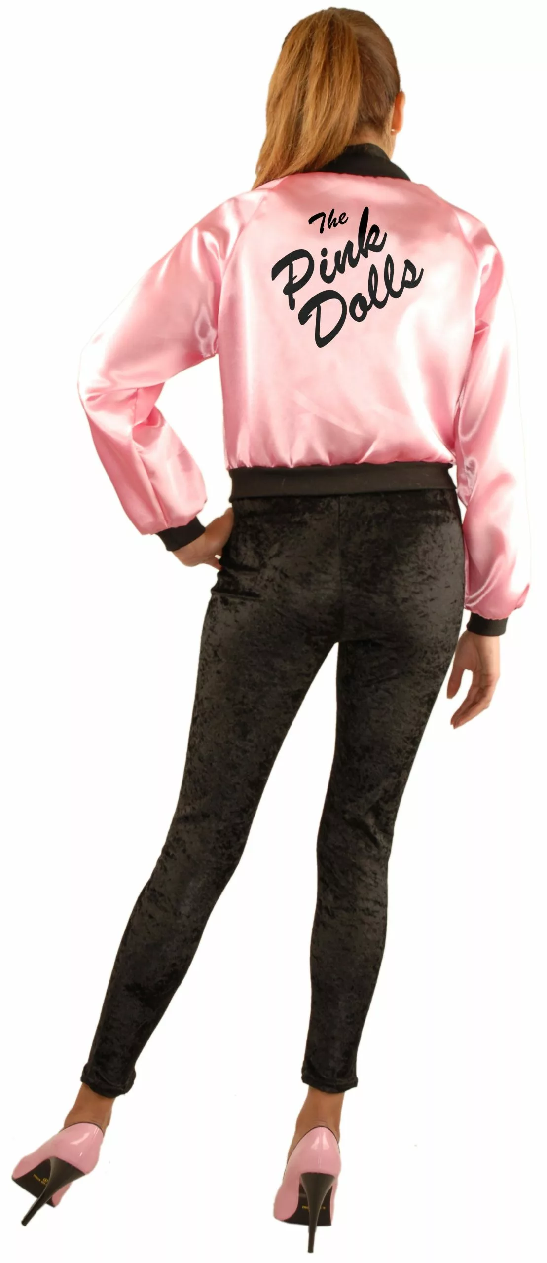 Pink Dolls Satin Jacket Plus Adult Costume 1 Pink Dolls Satin Jacket Plus Adult Costume