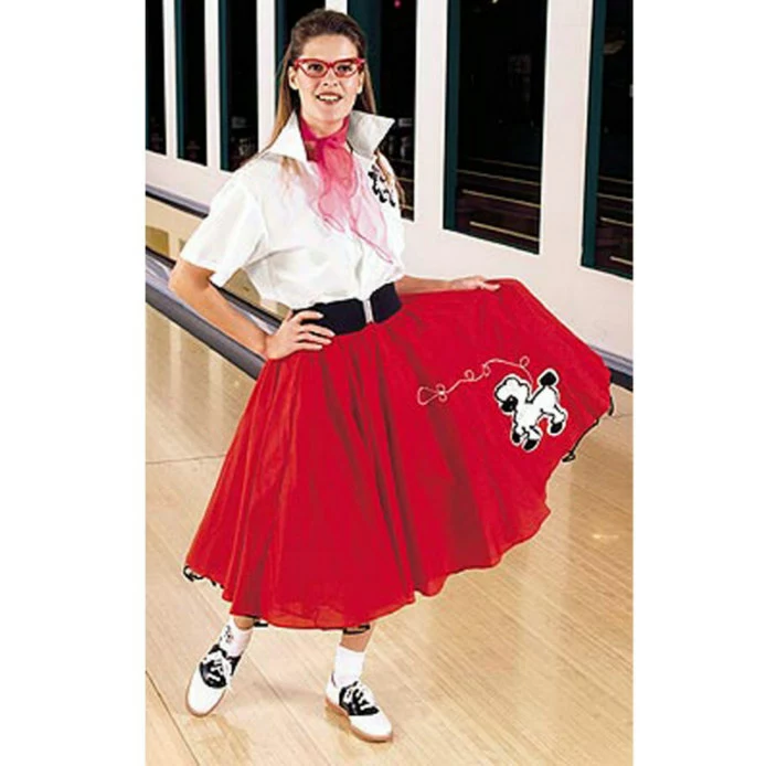 Complete Poodle Skirt Outfit (Red & White) Adult 1 Complete Poodle Skirt Outfit (Red & White) Adult