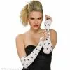 White Fingerless Gloves With Black Stars Adult