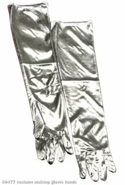 Silver Lame Adult Gloves
