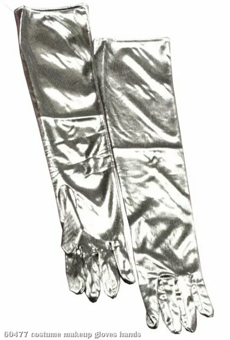 Silver Lame Adult Gloves 1 Silver Lame Adult Gloves