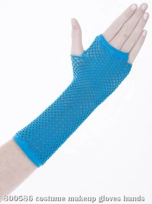 Neon Blue Fingerless Gloves Adult 1 Neon Blue Fingerless Gloves Adult