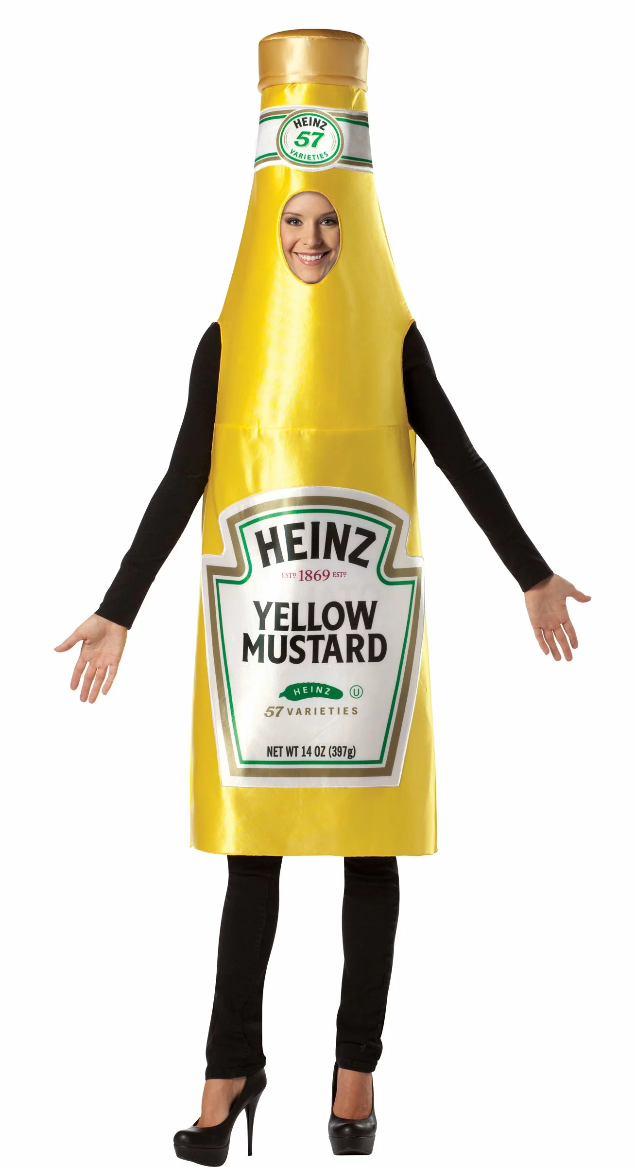 Heinz Classic Mustard Bottle Adult Costume 1 Heinz Classic Mustard Bottle Adult Costume