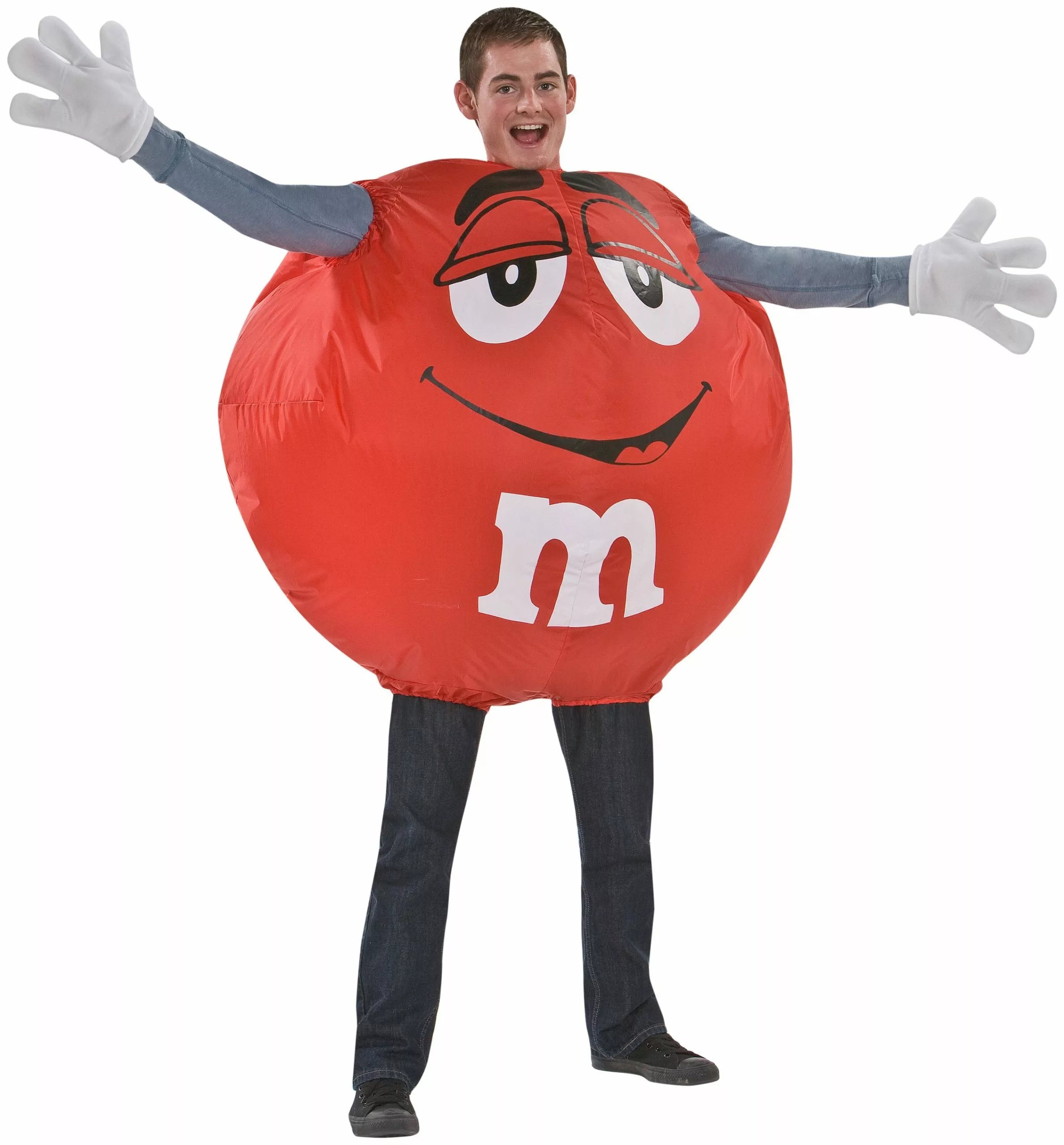 Red M&M Inflatable Adult Costume 1 Red M&M Inflatable Adult Costume